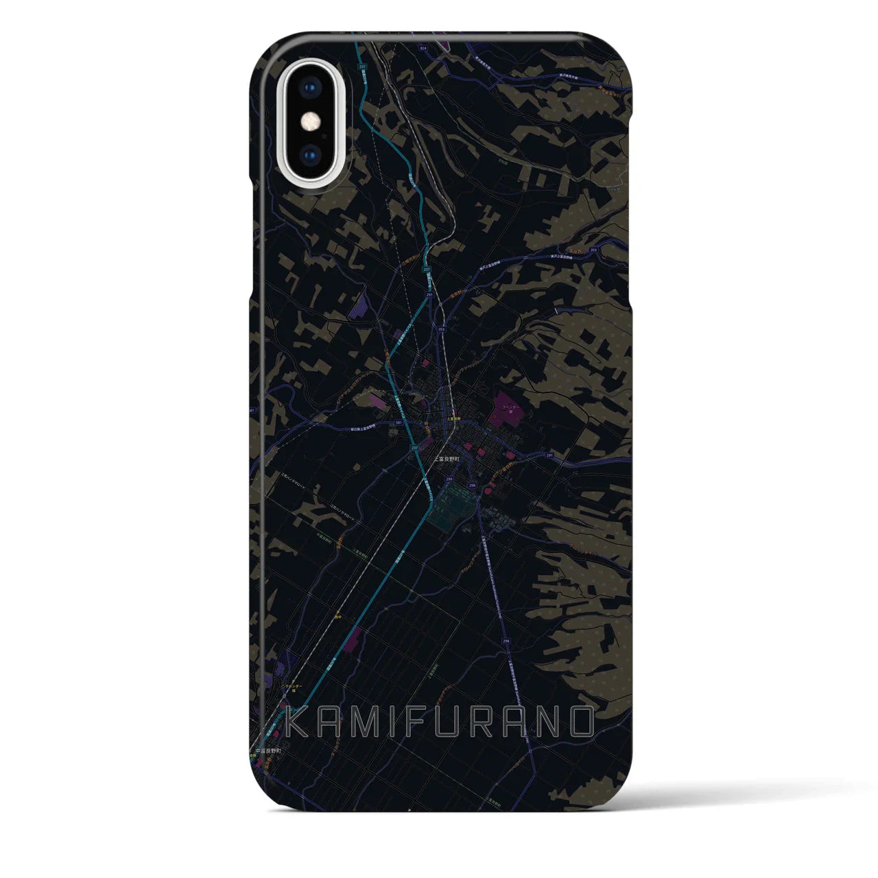 【上富良野(北海道)】地図柄iPhoneケース(バックカバータイプ)