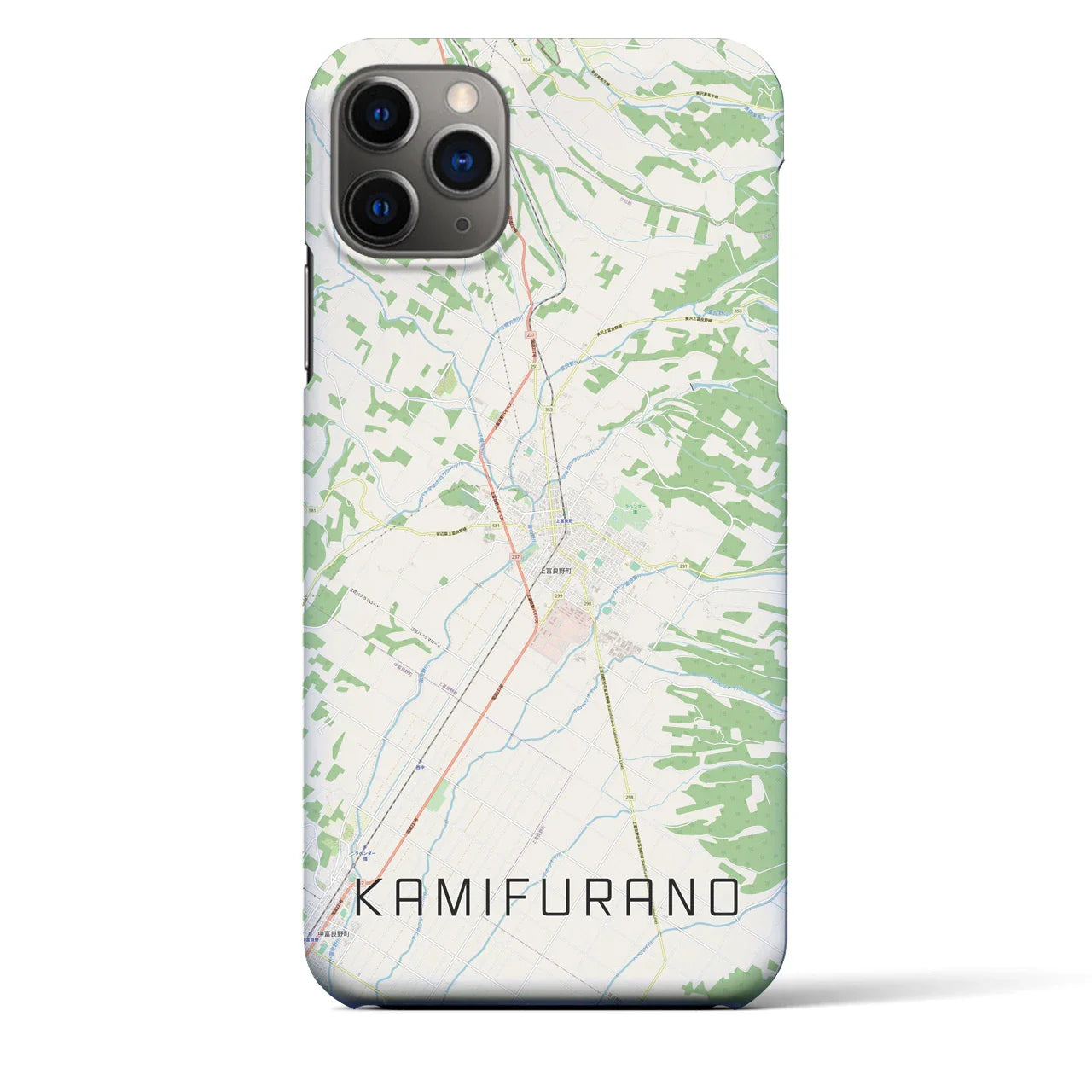 【上富良野(北海道)】地図柄iPhoneケース(バックカバータイプ)