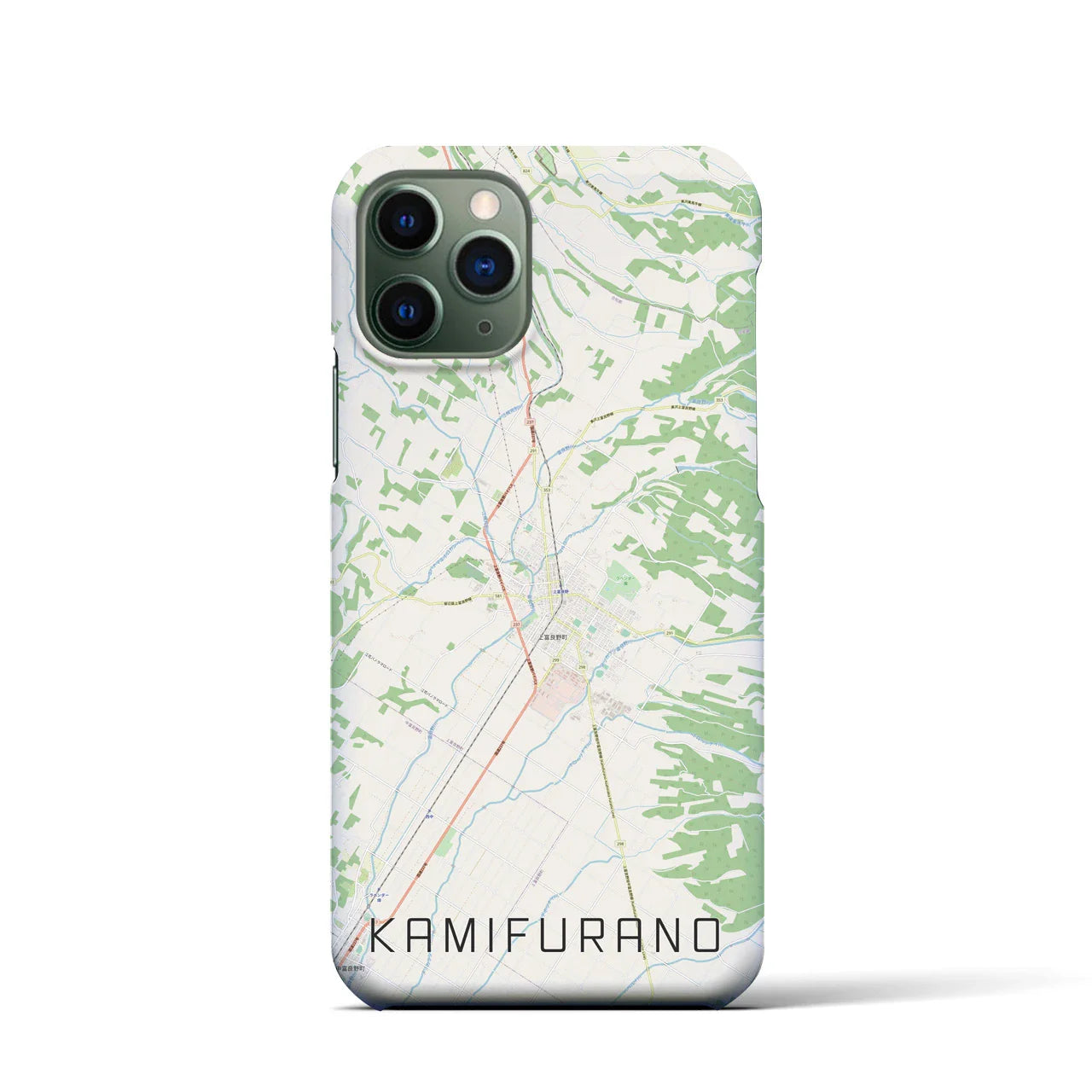 【上富良野(北海道)】地図柄iPhoneケース(バックカバータイプ)