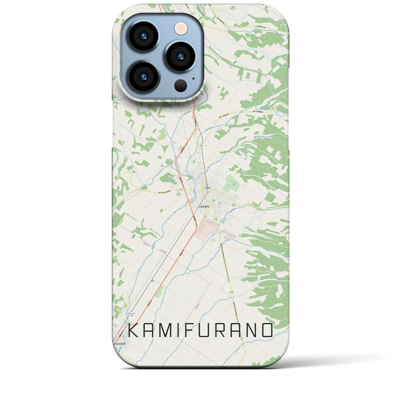 【上富良野(北海道)】地図柄iPhoneケース(バックカバータイプ)