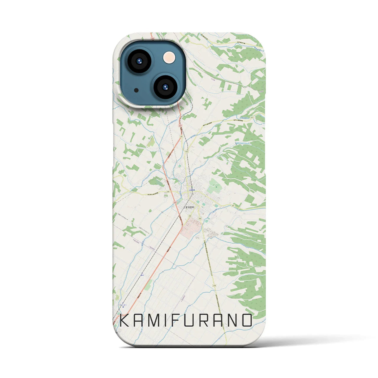 【上富良野(北海道)】地図柄iPhoneケース(バックカバータイプ)