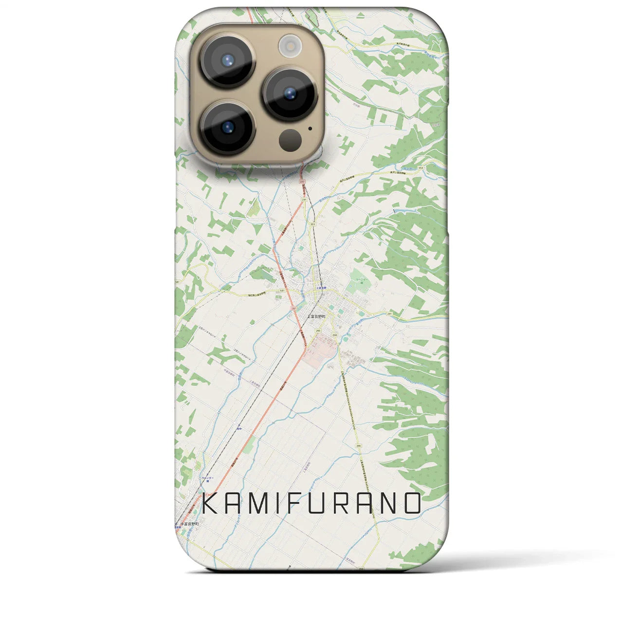 【上富良野(北海道)】地図柄iPhoneケース(バックカバータイプ)