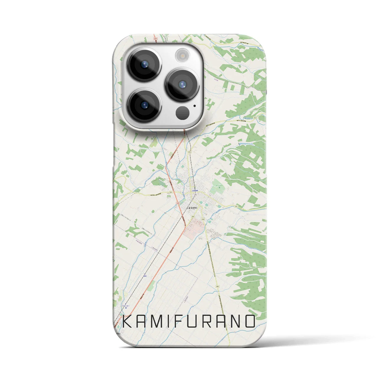 【上富良野(北海道)】地図柄iPhoneケース(バックカバータイプ)