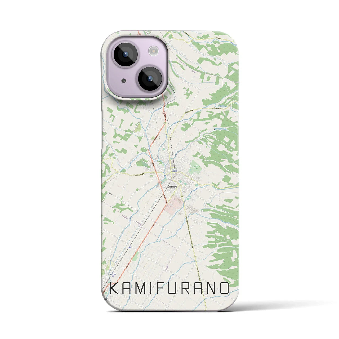 【上富良野(北海道)】地図柄iPhoneケース(バックカバータイプ)