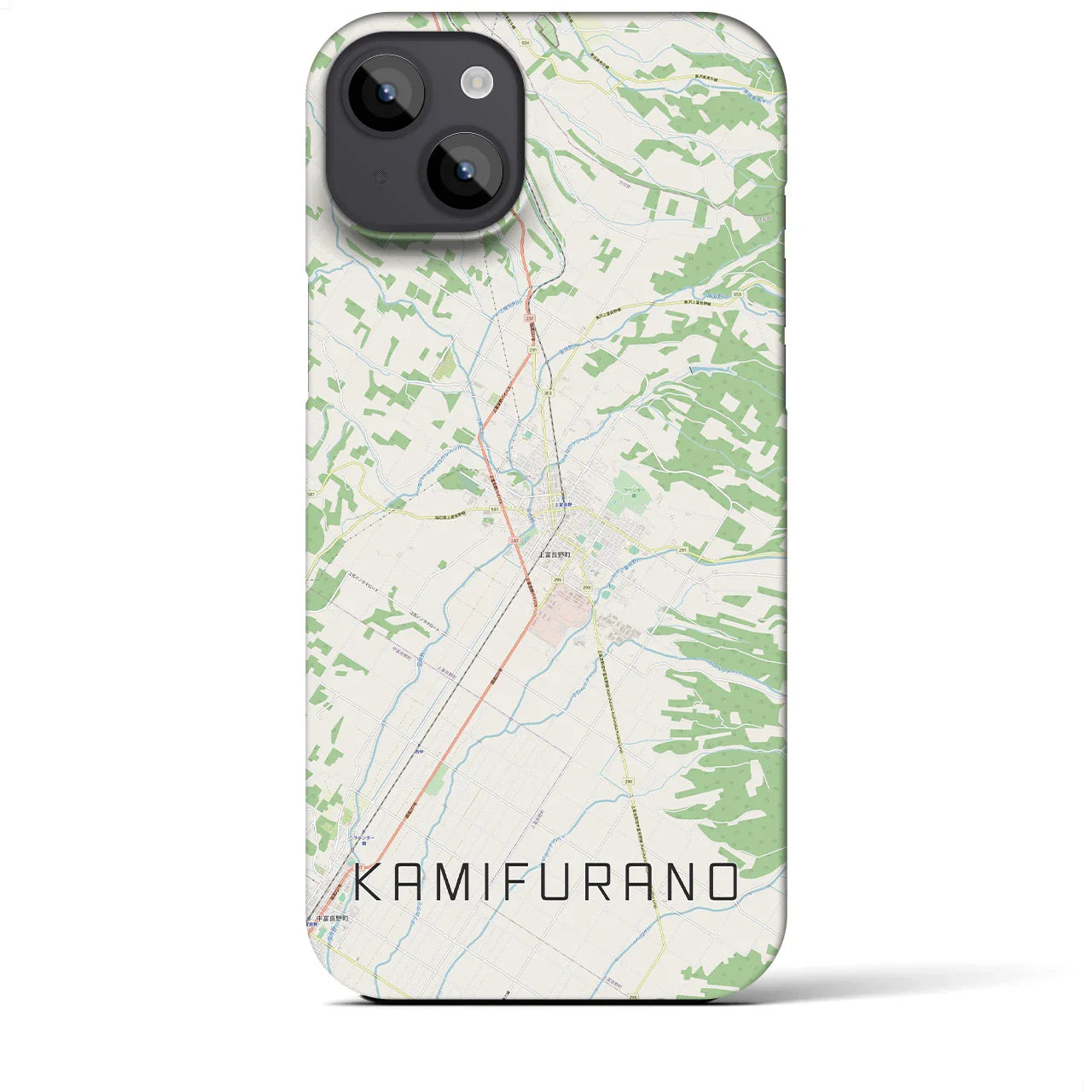 【上富良野(北海道)】地図柄iPhoneケース(バックカバータイプ)