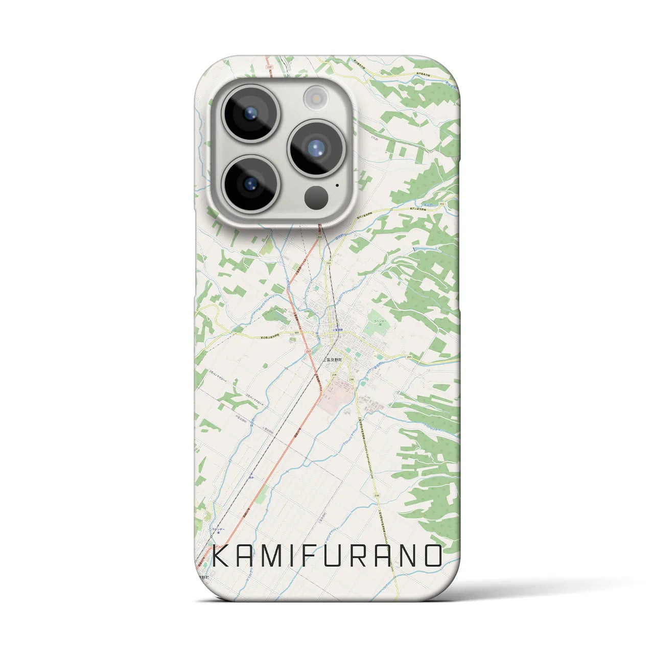 【上富良野(北海道)】地図柄iPhoneケース(バックカバータイプ)