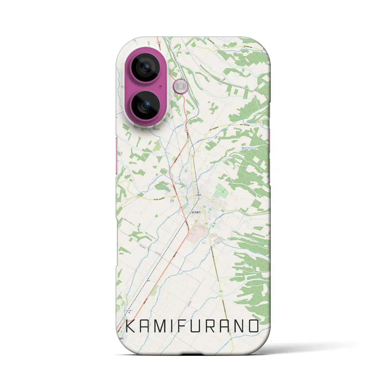 【上富良野(北海道)】地図柄iPhoneケース(バックカバータイプ)