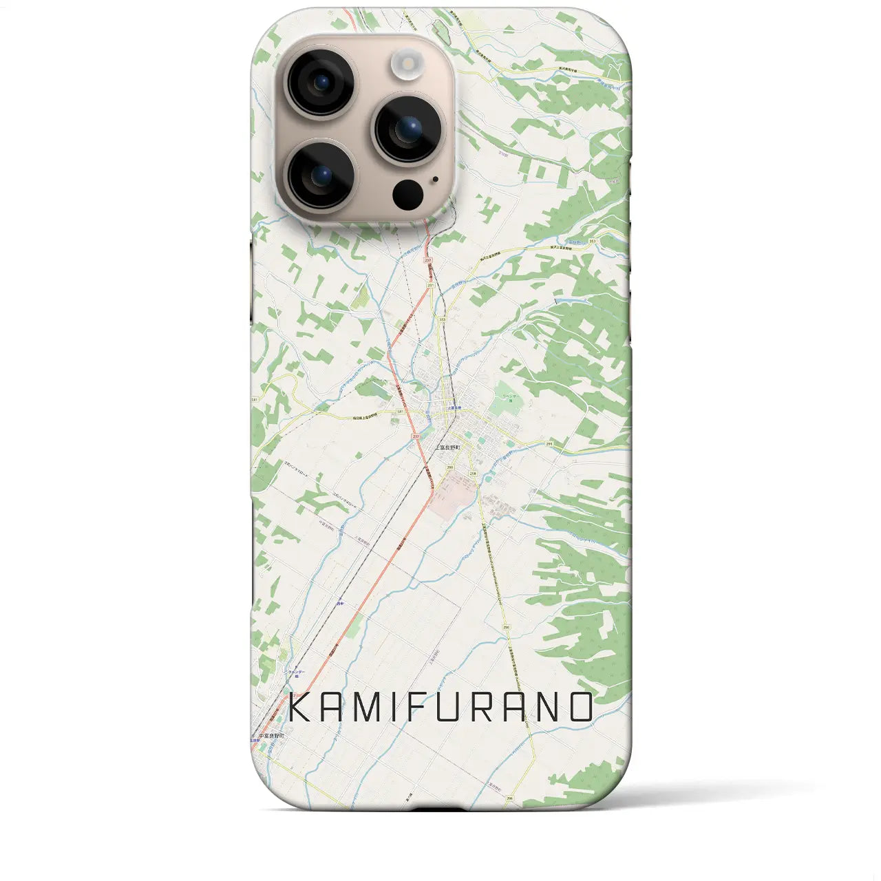 【上富良野(北海道)】地図柄iPhoneケース(バックカバータイプ)