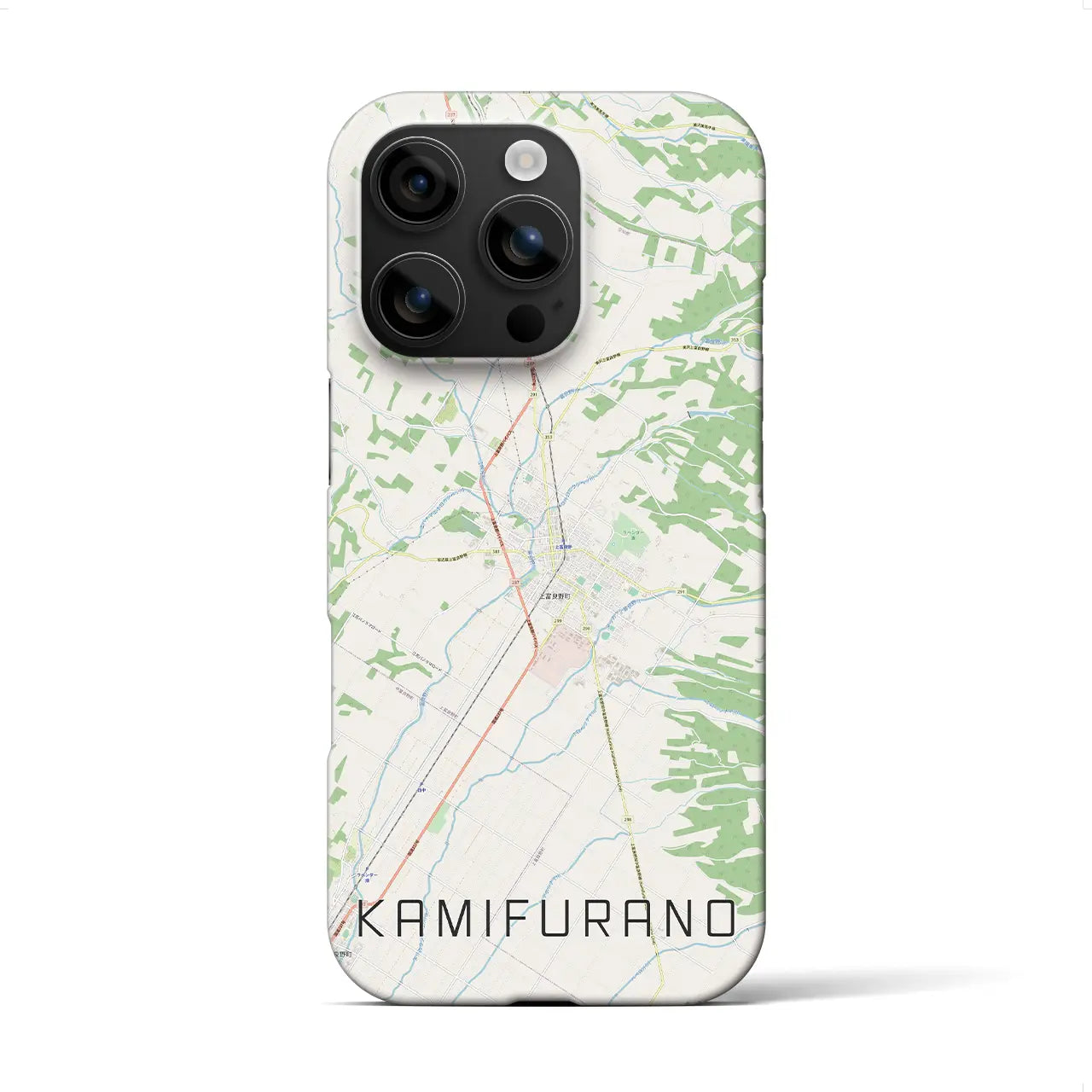 【上富良野(北海道)】地図柄iPhoneケース(バックカバータイプ)