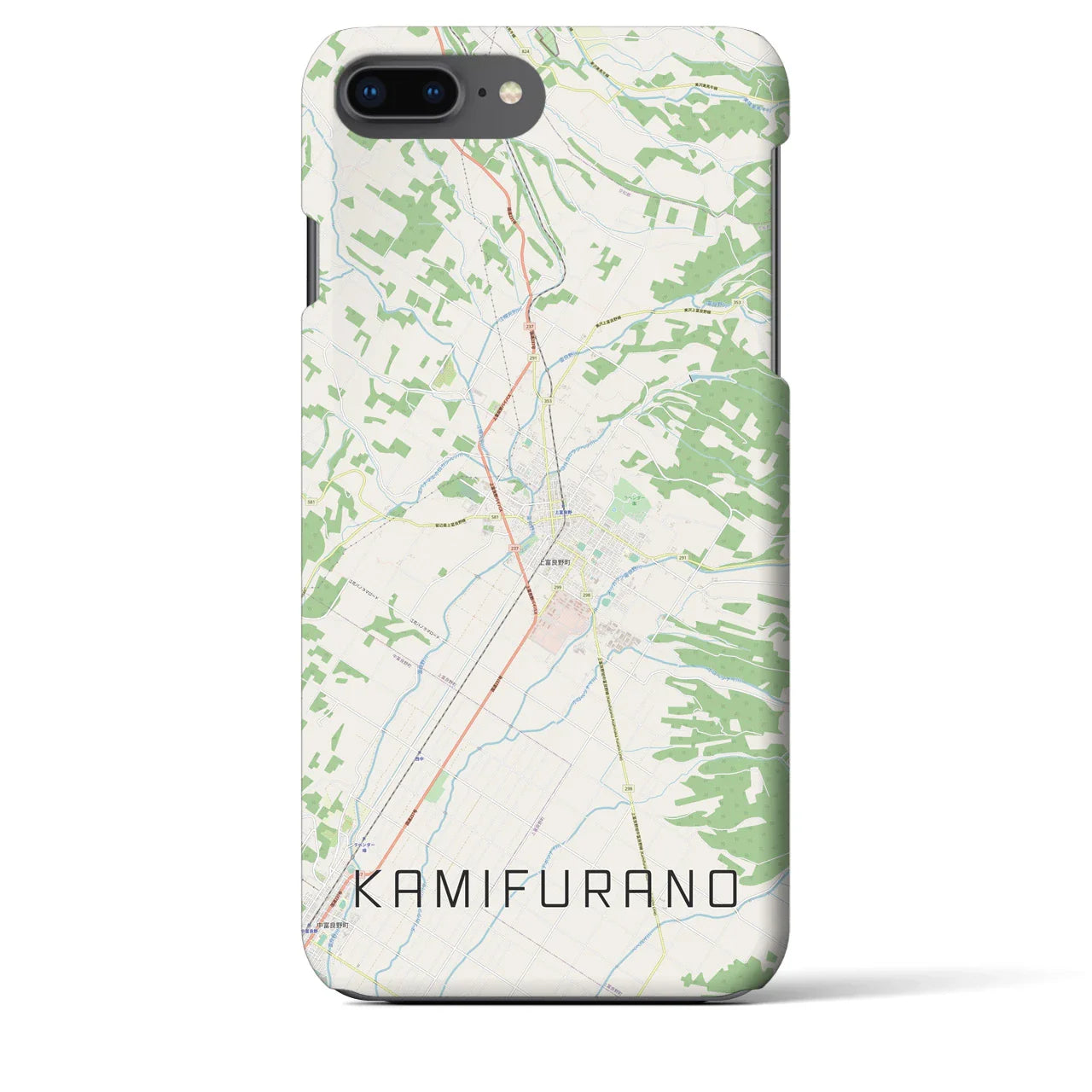【上富良野(北海道)】地図柄iPhoneケース(バックカバータイプ)