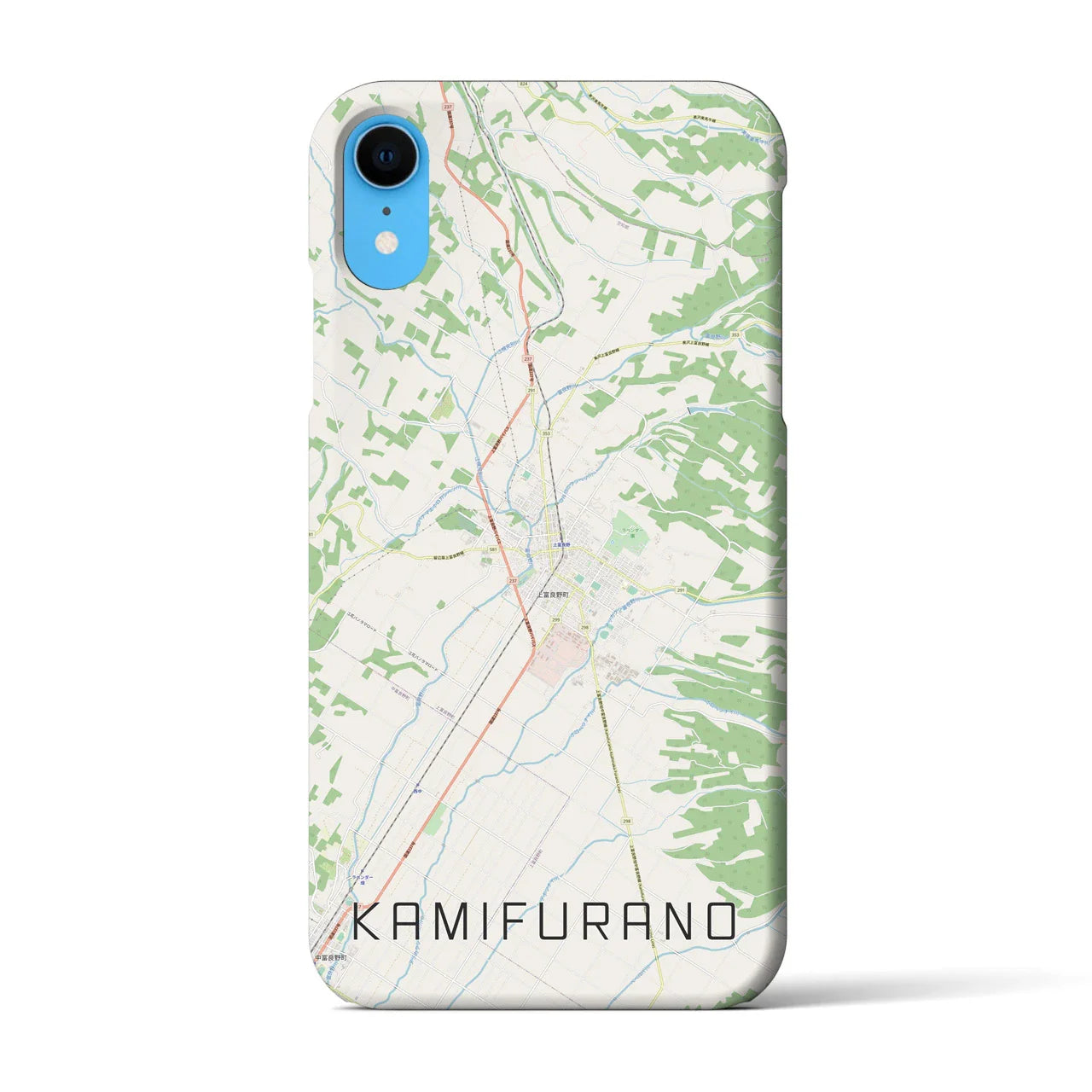 【上富良野(北海道)】地図柄iPhoneケース(バックカバータイプ)