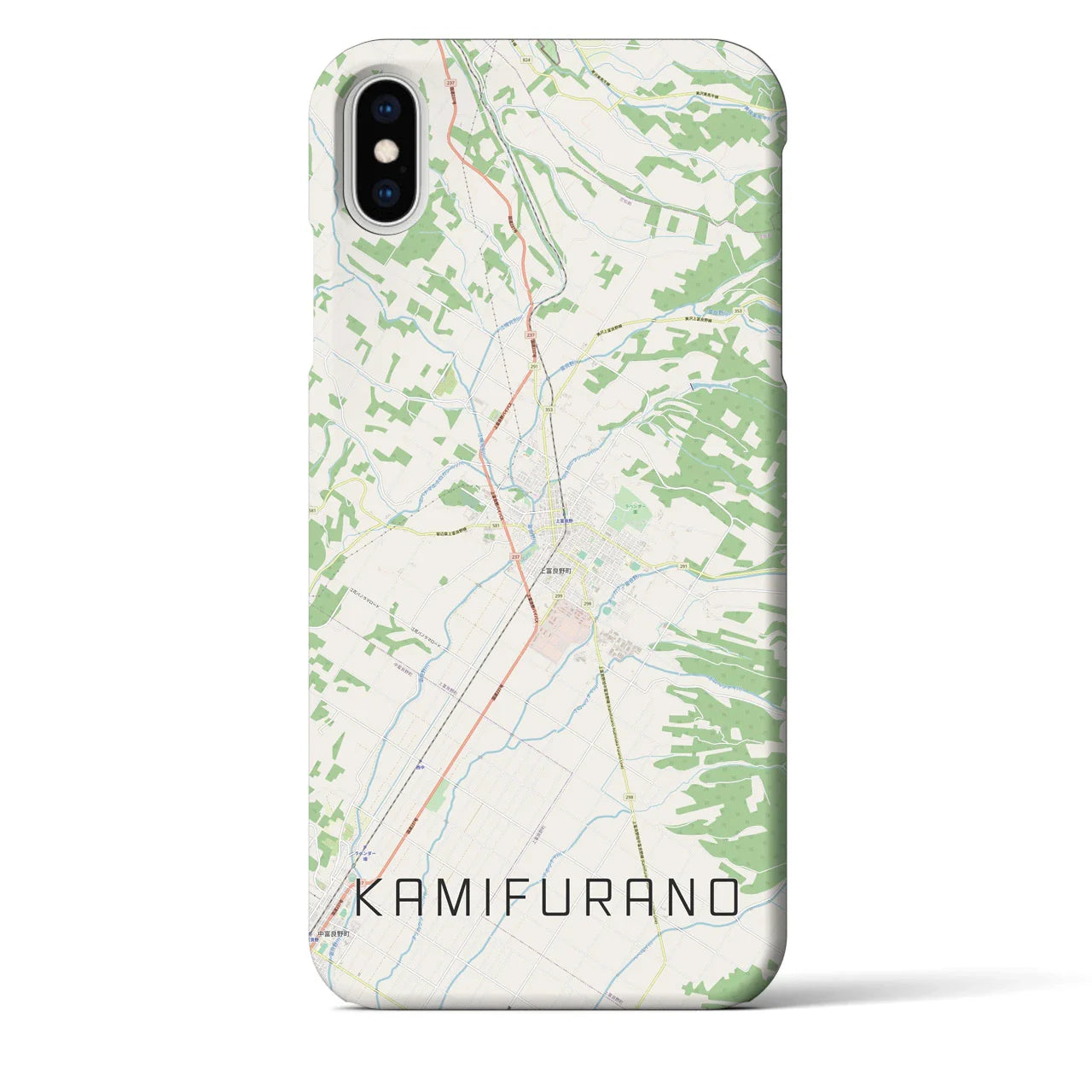 【上富良野(北海道)】地図柄iPhoneケース(バックカバータイプ)