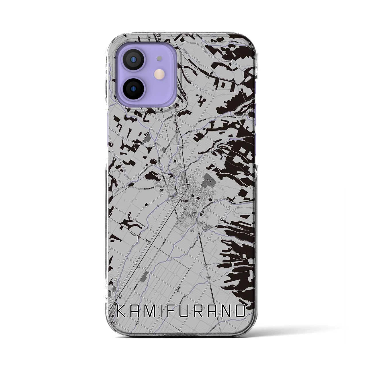 【上富良野(北海道)】地図柄iPhoneケース(クリアタイプ)