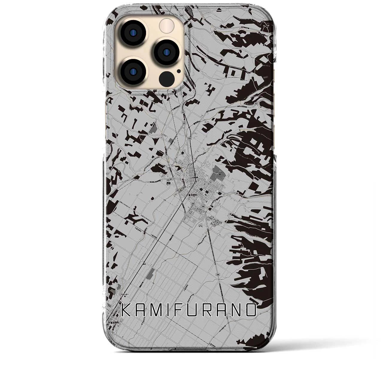 【上富良野(北海道)】地図柄iPhoneケース(クリアタイプ)