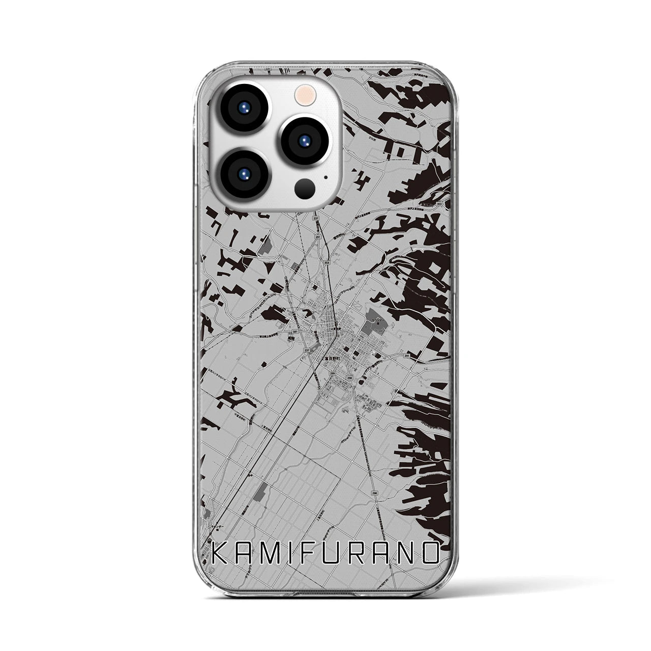 【上富良野(北海道)】地図柄iPhoneケース(クリアタイプ)