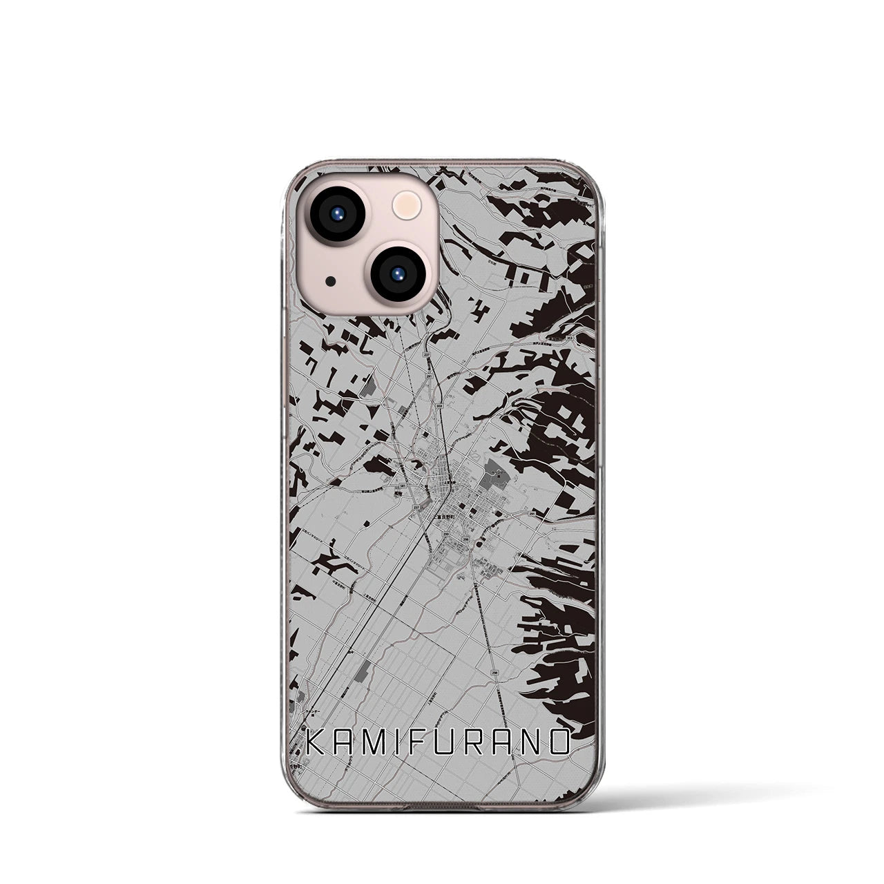 【上富良野(北海道)】地図柄iPhoneケース(クリアタイプ)