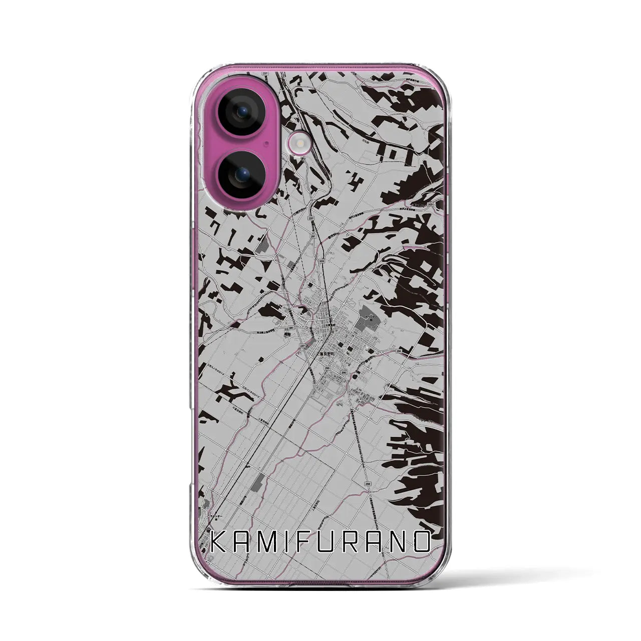 【上富良野(北海道)】地図柄iPhoneケース(クリアタイプ)