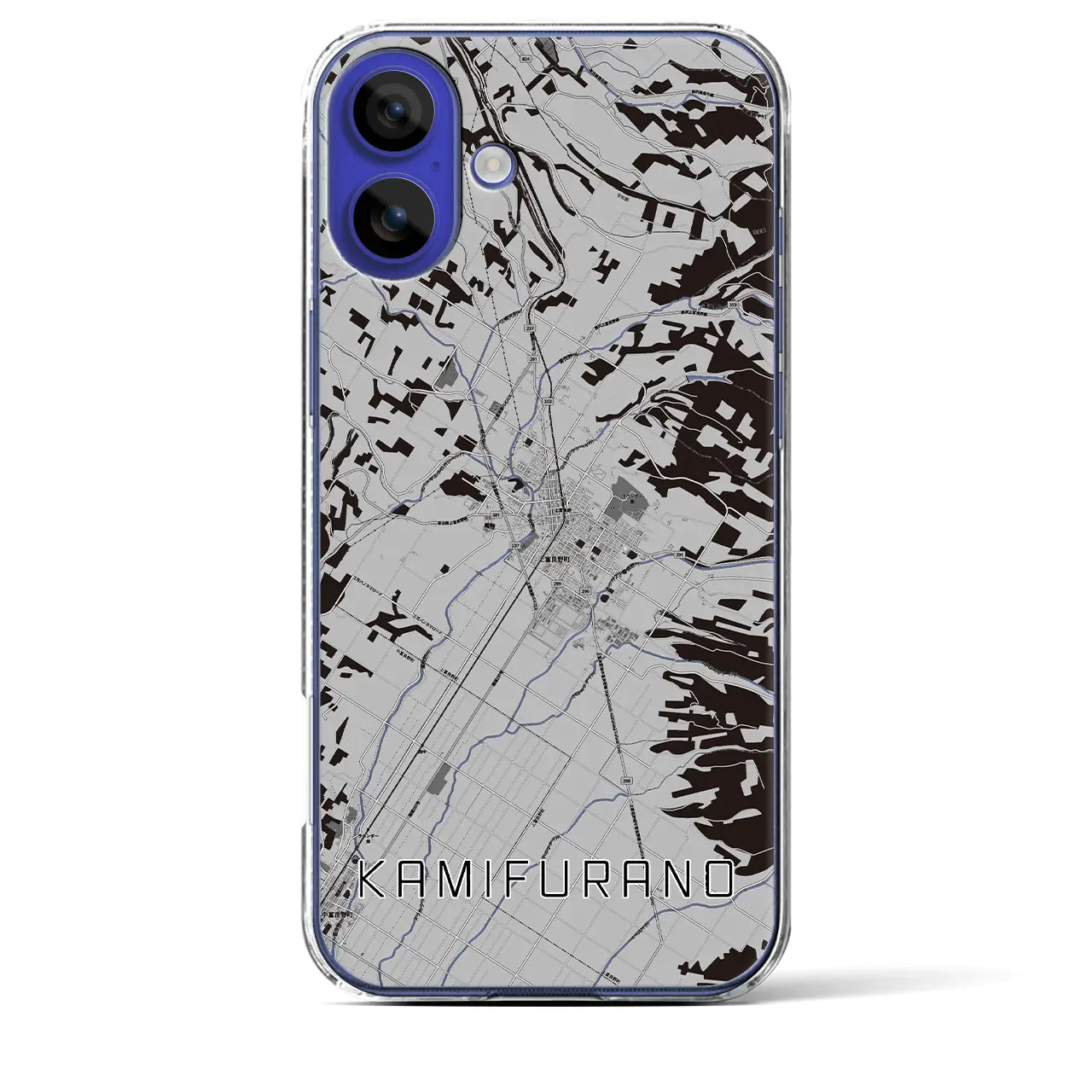 【上富良野(北海道)】地図柄iPhoneケース(クリアタイプ)