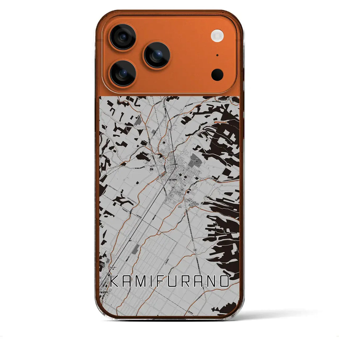【上富良野(北海道)】地図柄iPhoneケース(クリアタイプ)