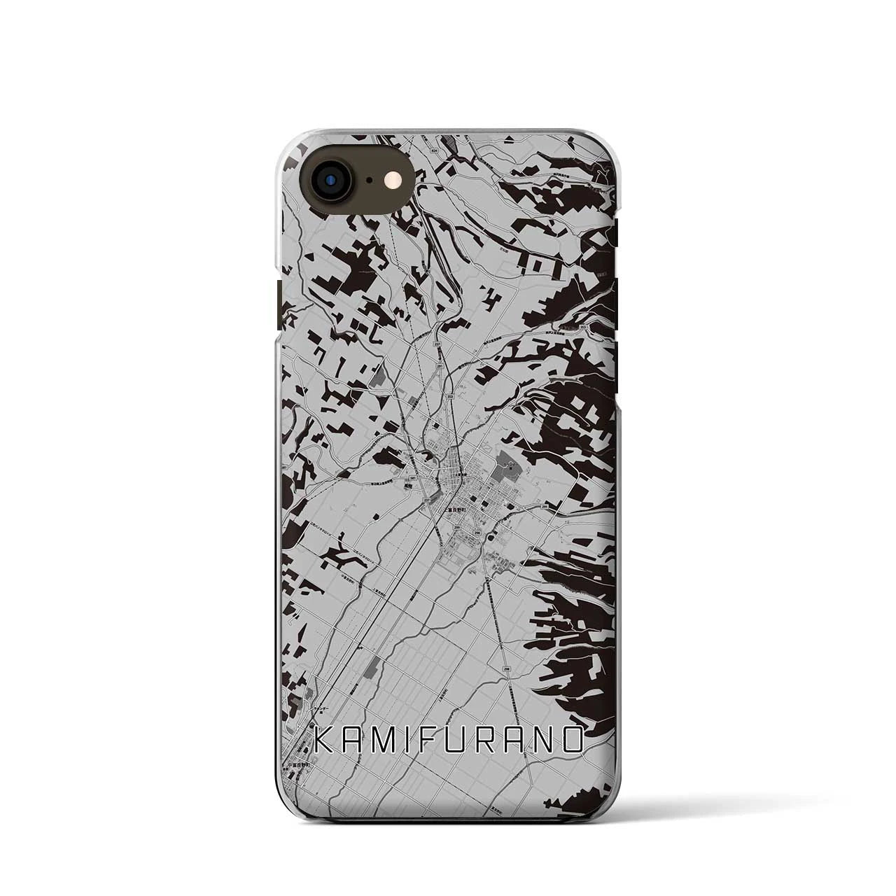 【上富良野(北海道)】地図柄iPhoneケース(クリアタイプ)