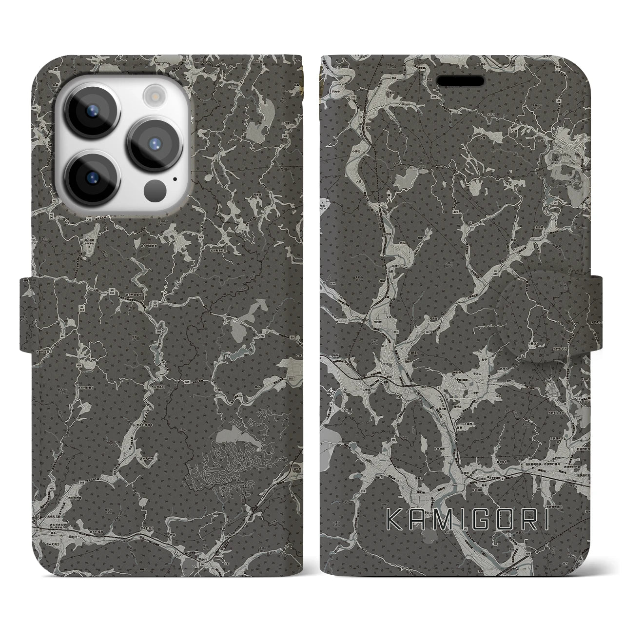 【上郡(兵庫県)】地図柄iPhoneケース(手帳タイプ)