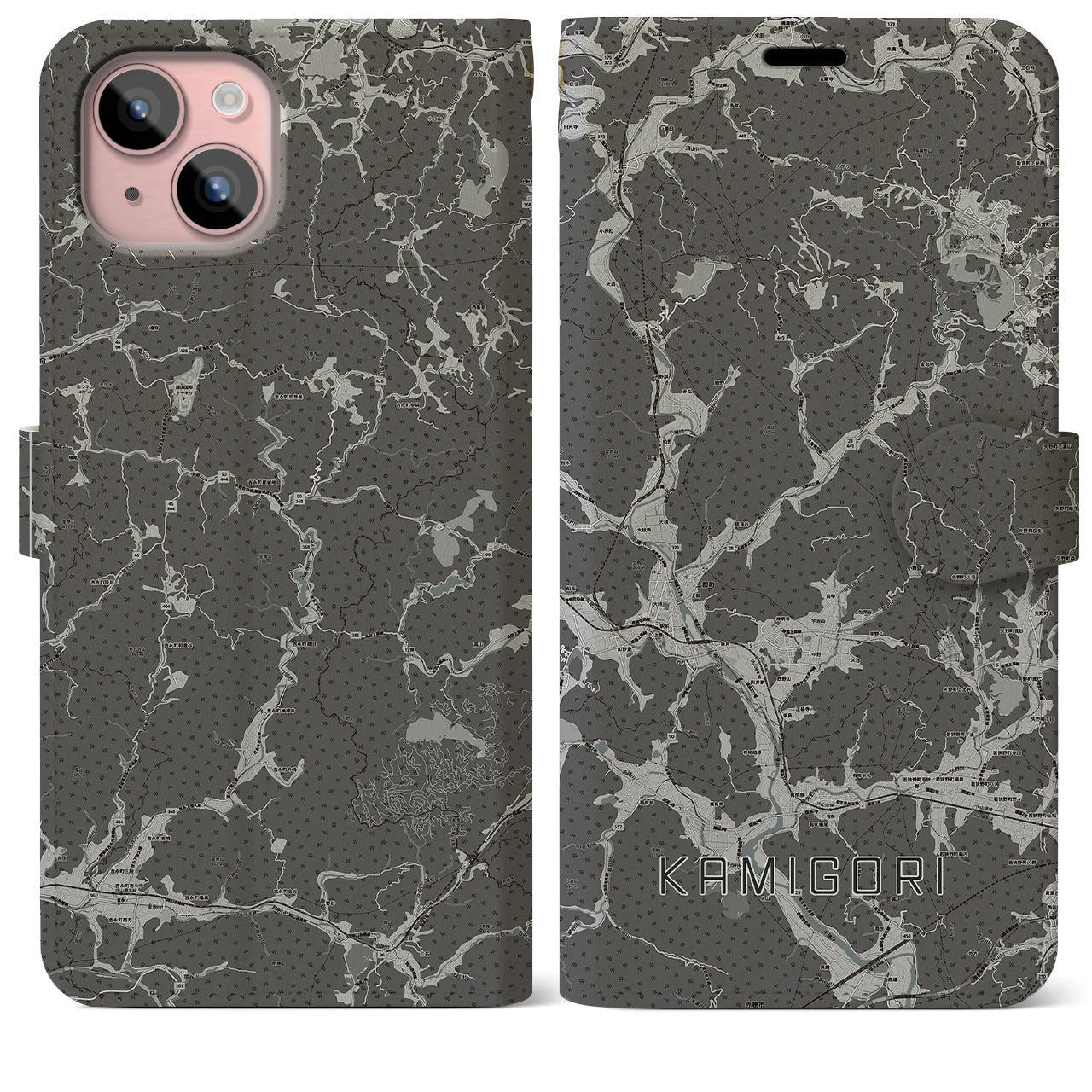 【上郡(兵庫県)】地図柄iPhoneケース(手帳タイプ)