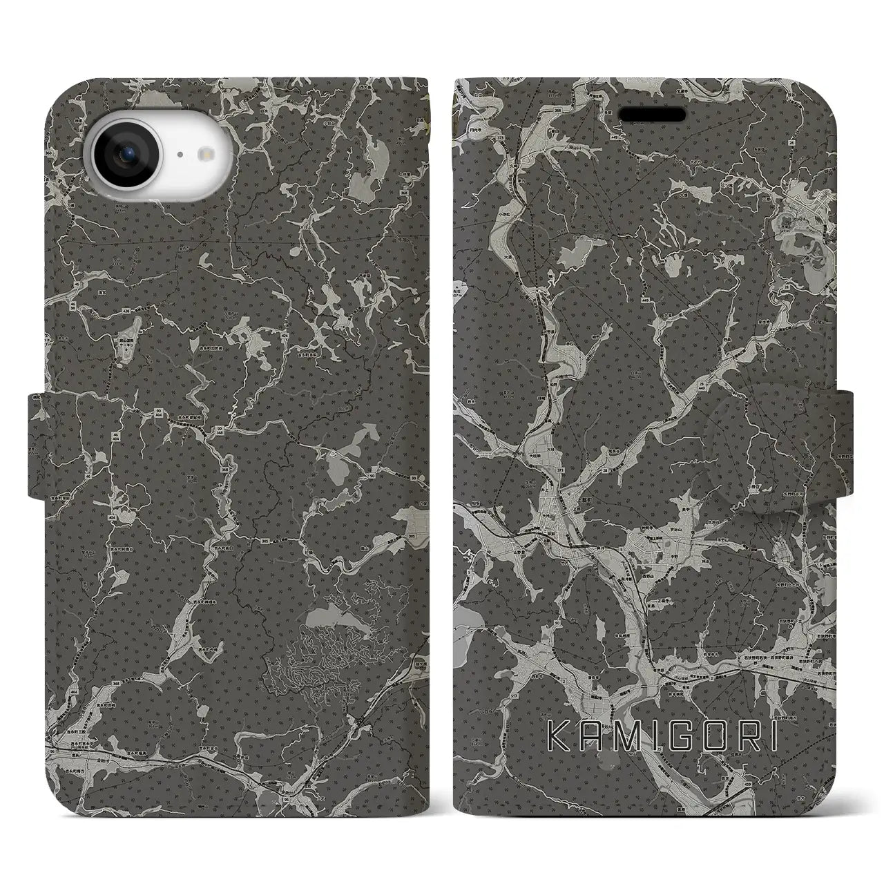 【上郡(兵庫県)】地図柄iPhoneケース(手帳タイプ)