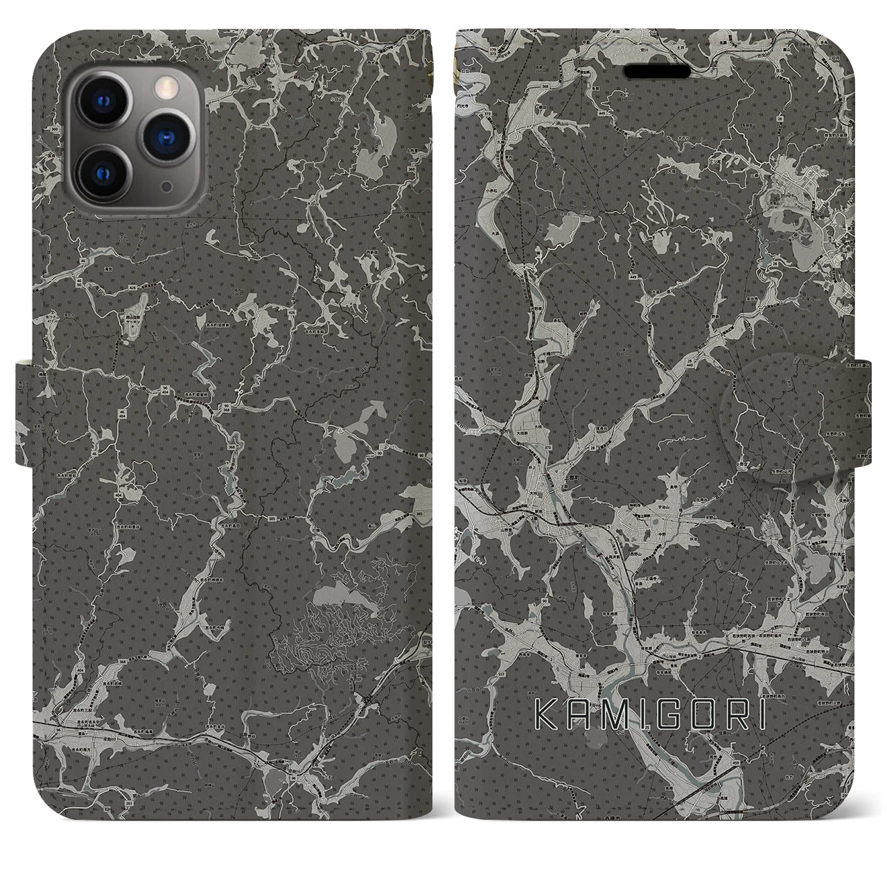 【上郡(兵庫県)】地図柄iPhoneケース(手帳タイプ)