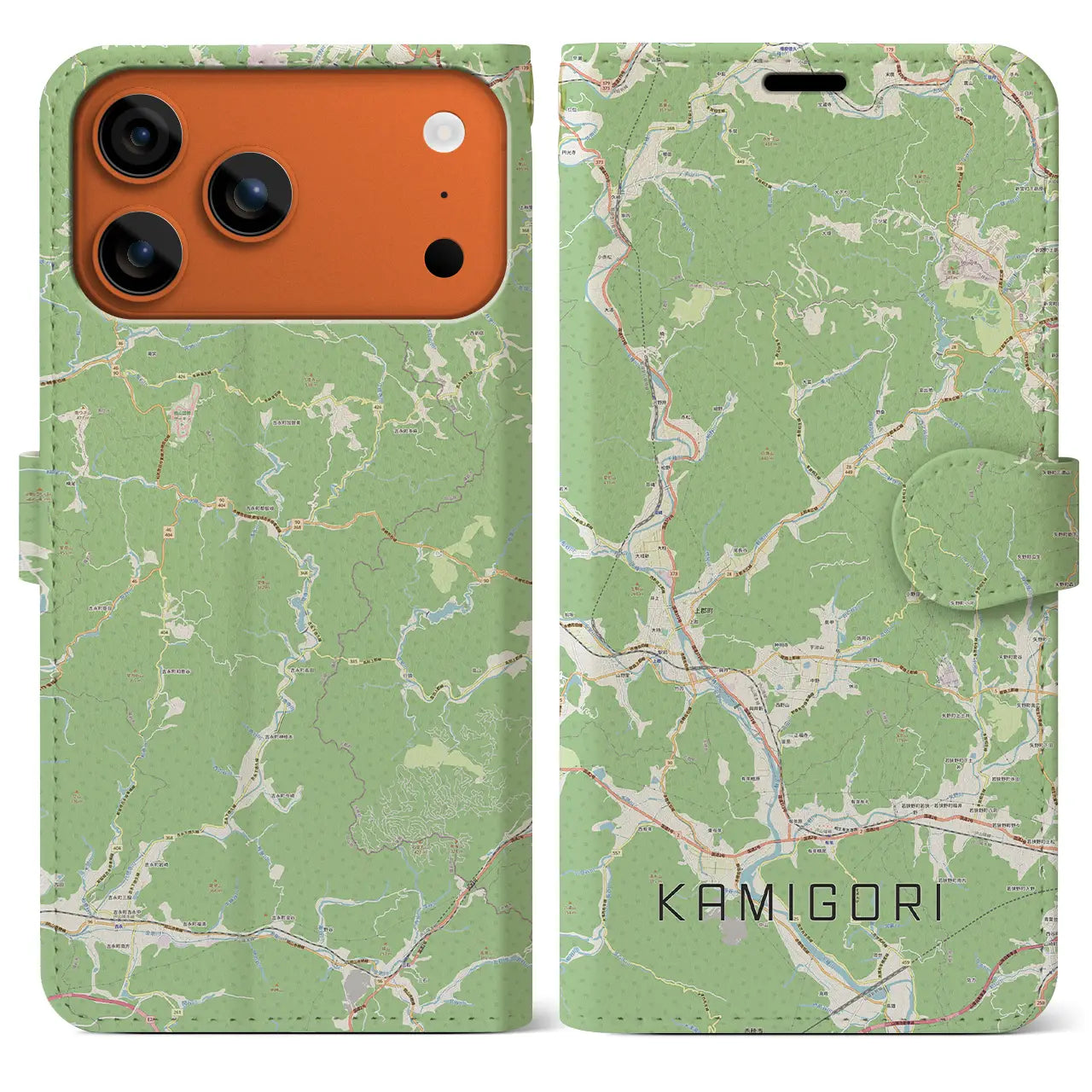 【上郡(兵庫県)】地図柄iPhoneケース(手帳タイプ)