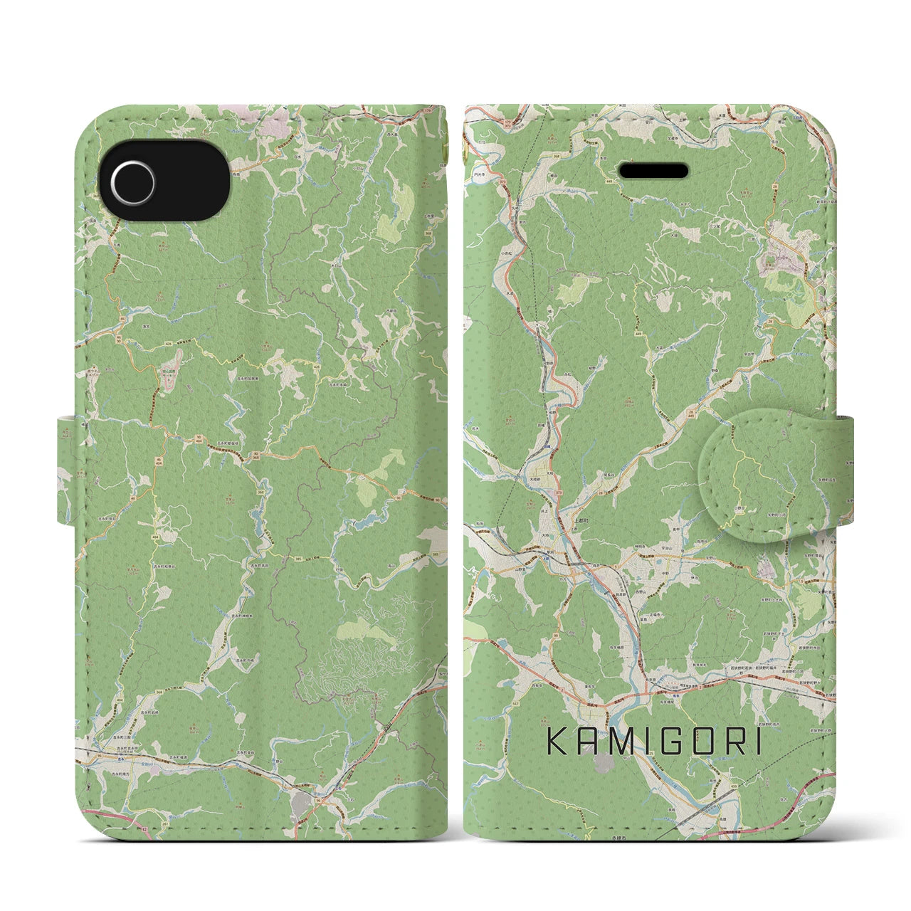 【上郡(兵庫県)】地図柄iPhoneケース(手帳タイプ)