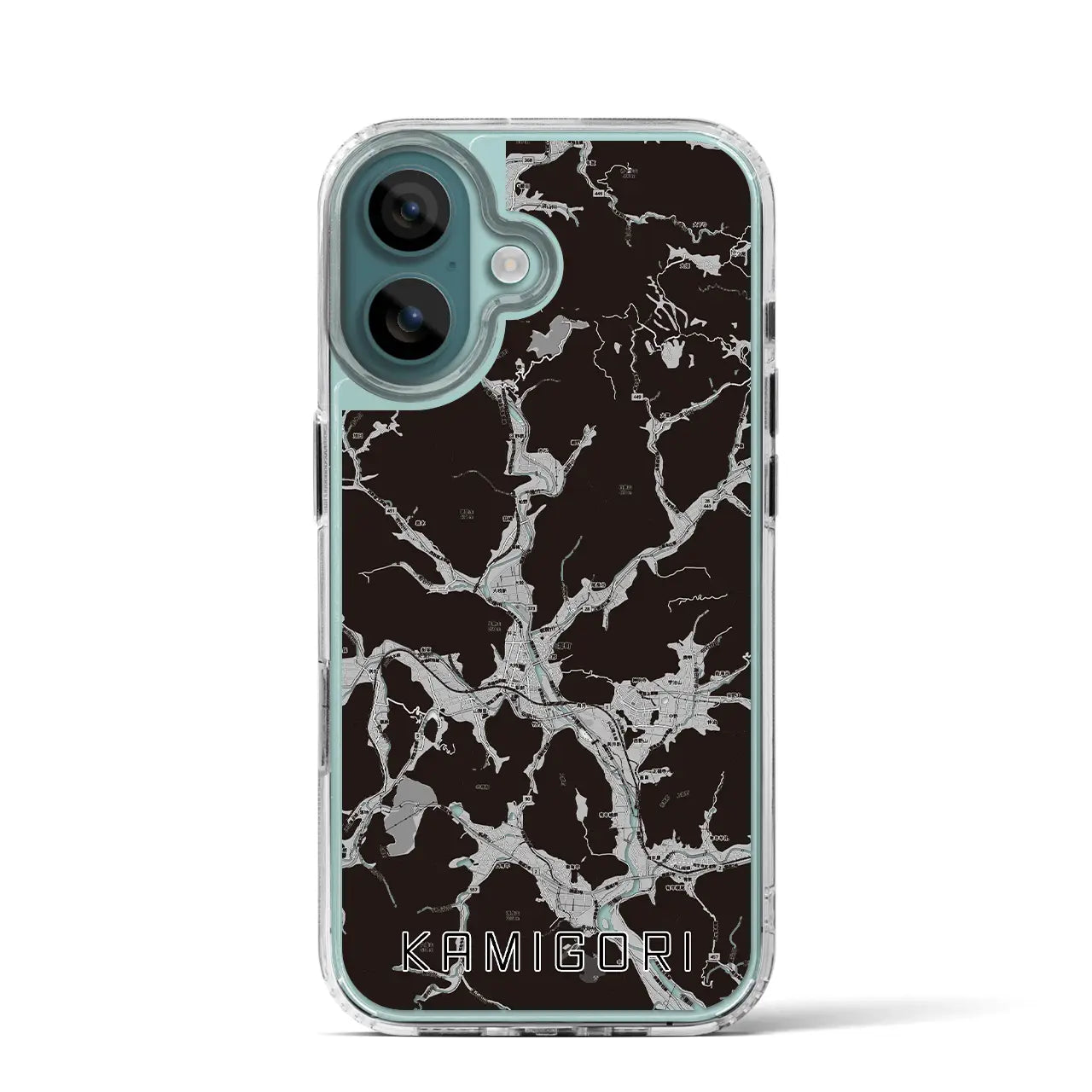 【上郡(兵庫県)】地図柄iPhoneケース(MagSafeタイプ)モノトーン・iPhone 16 Pro 用