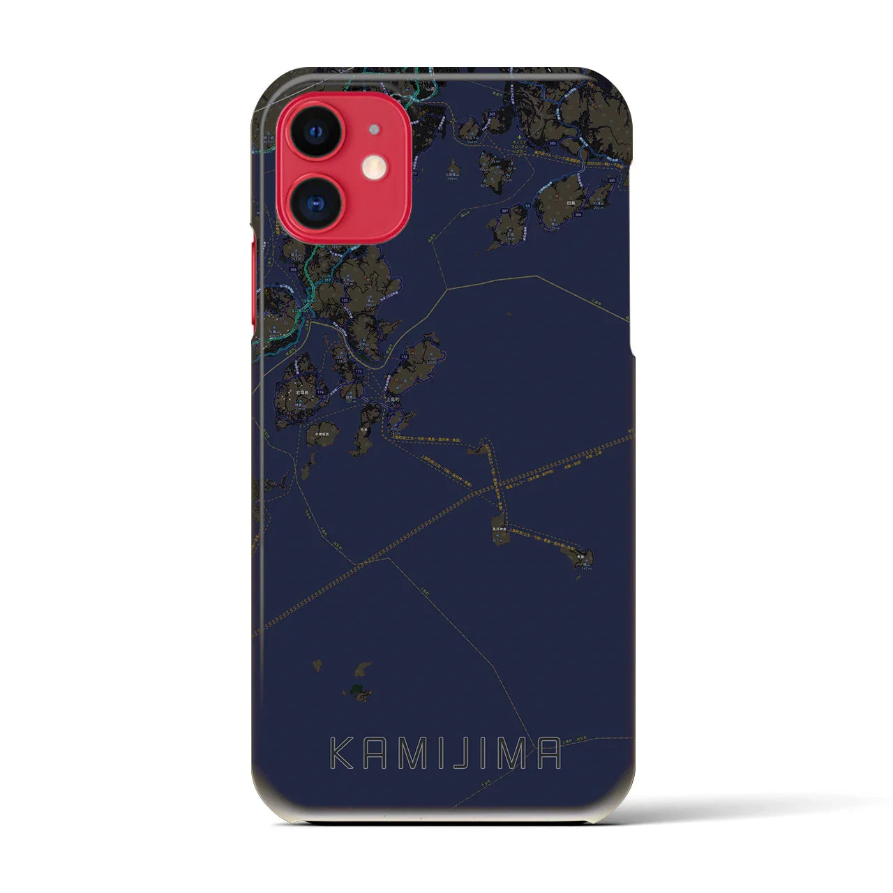 【上島(愛媛県)】地図柄iPhoneケース(バックカバータイプ)