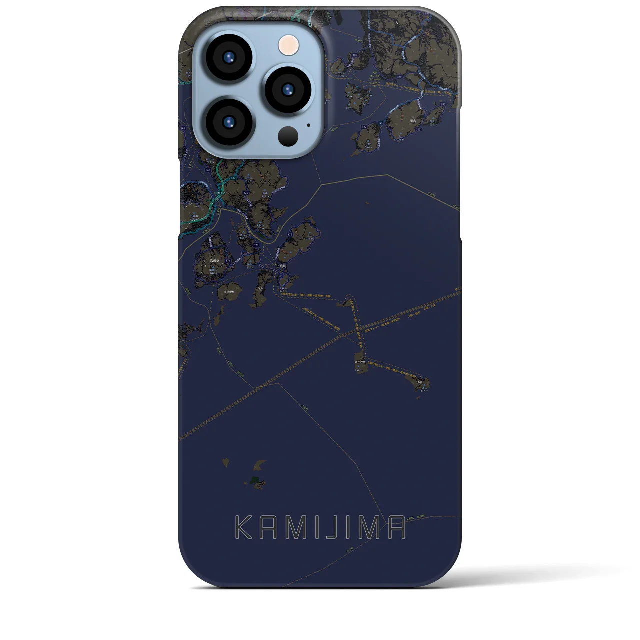 【上島(愛媛県)】地図柄iPhoneケース(バックカバータイプ)