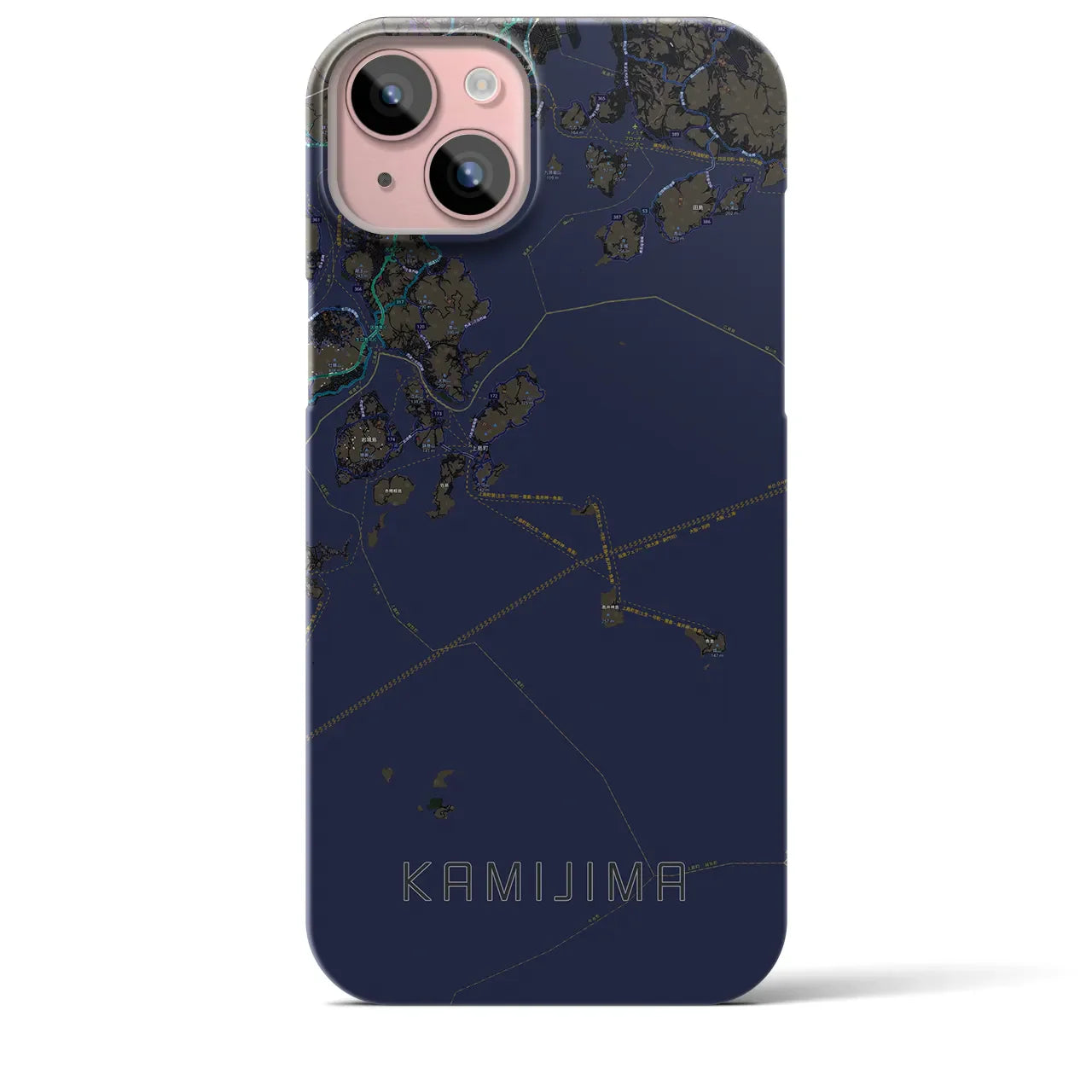 【上島(愛媛県)】地図柄iPhoneケース(バックカバータイプ)