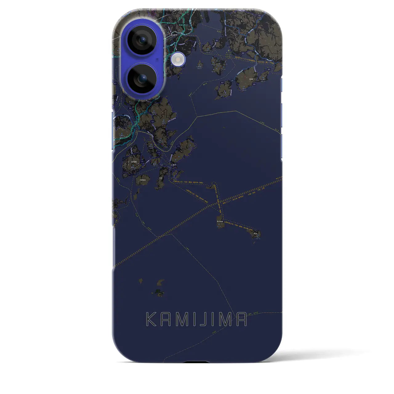 【上島(愛媛県)】地図柄iPhoneケース(バックカバータイプ)