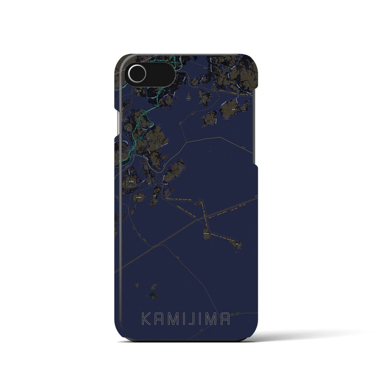 【上島(愛媛県)】地図柄iPhoneケース(バックカバータイプ)