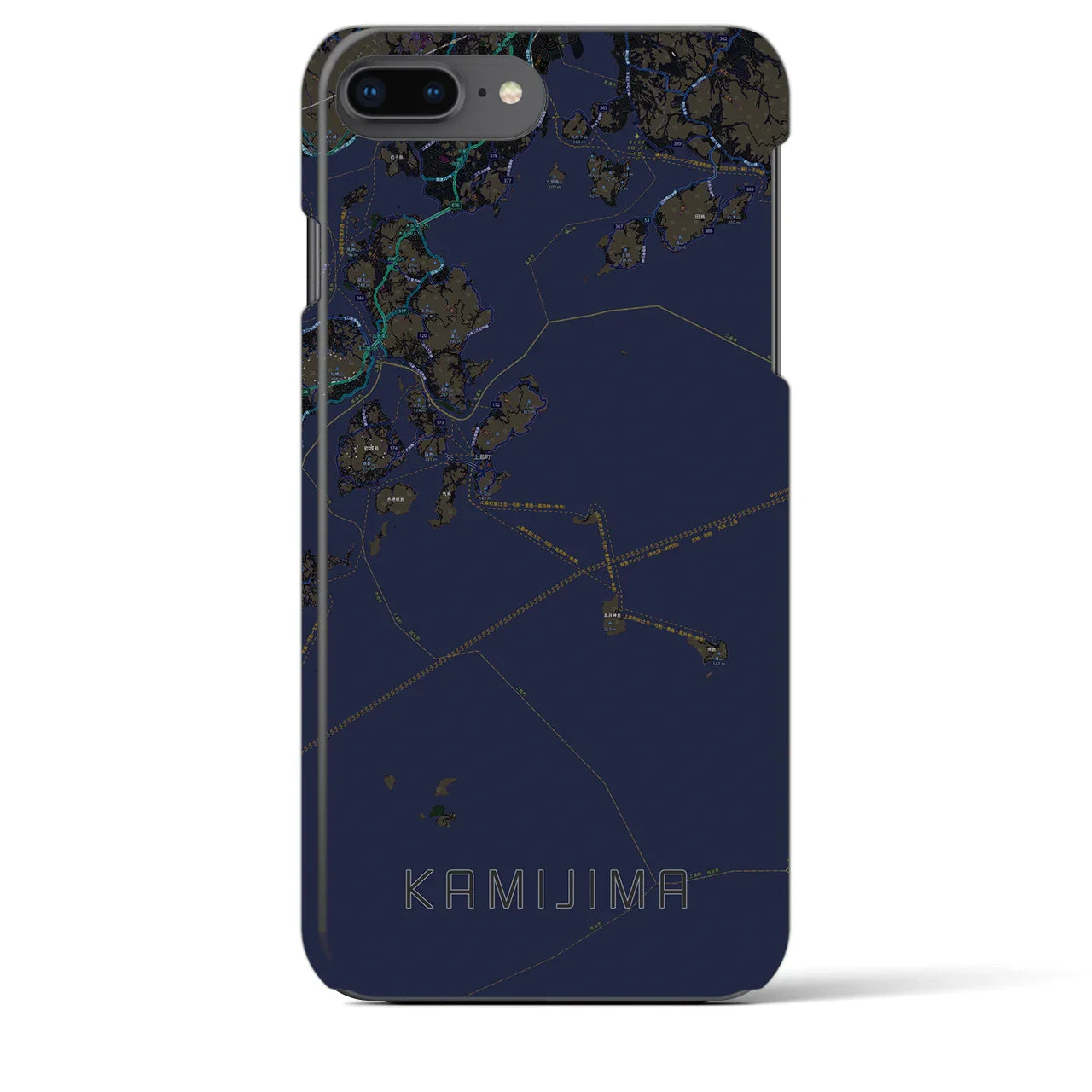 【上島(愛媛県)】地図柄iPhoneケース(バックカバータイプ)
