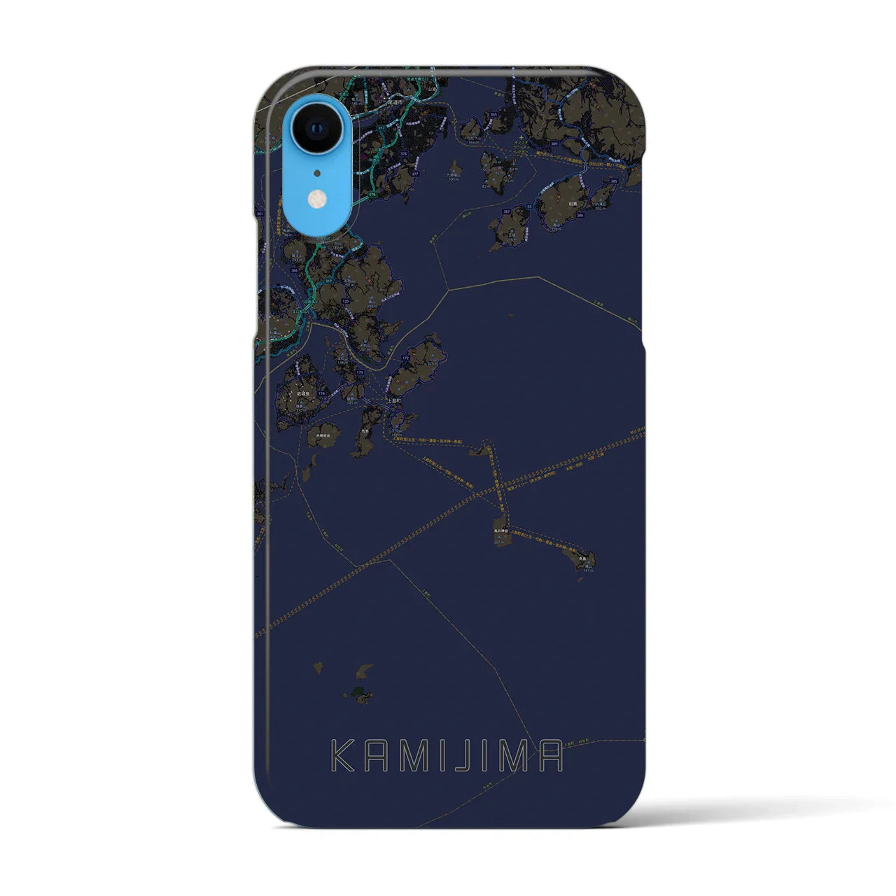 【上島(愛媛県)】地図柄iPhoneケース(バックカバータイプ)