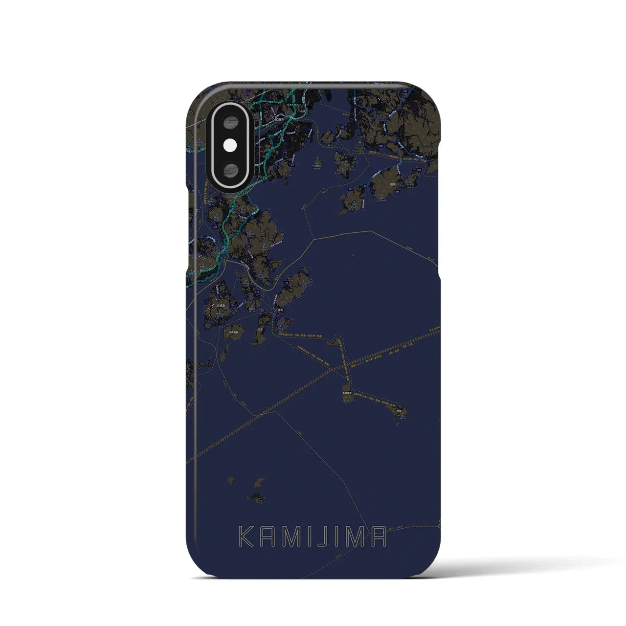 【上島(愛媛県)】地図柄iPhoneケース(バックカバータイプ)