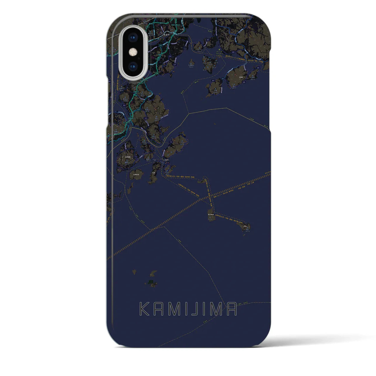【上島(愛媛県)】地図柄iPhoneケース(バックカバータイプ)