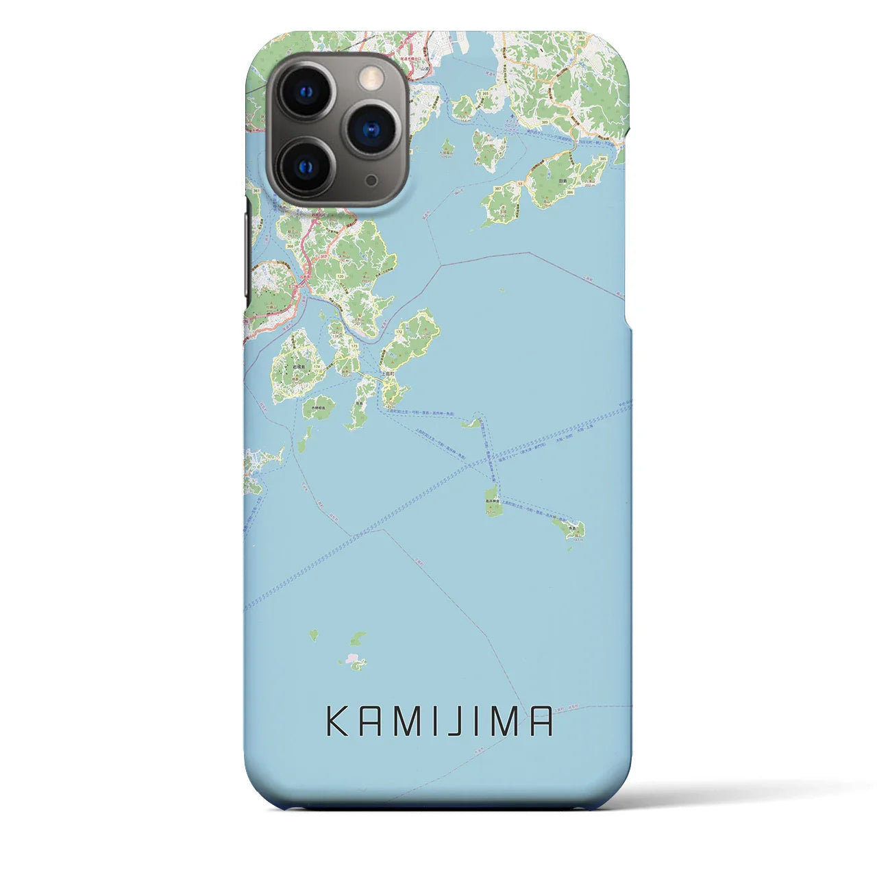 【上島(愛媛県)】地図柄iPhoneケース(バックカバータイプ)