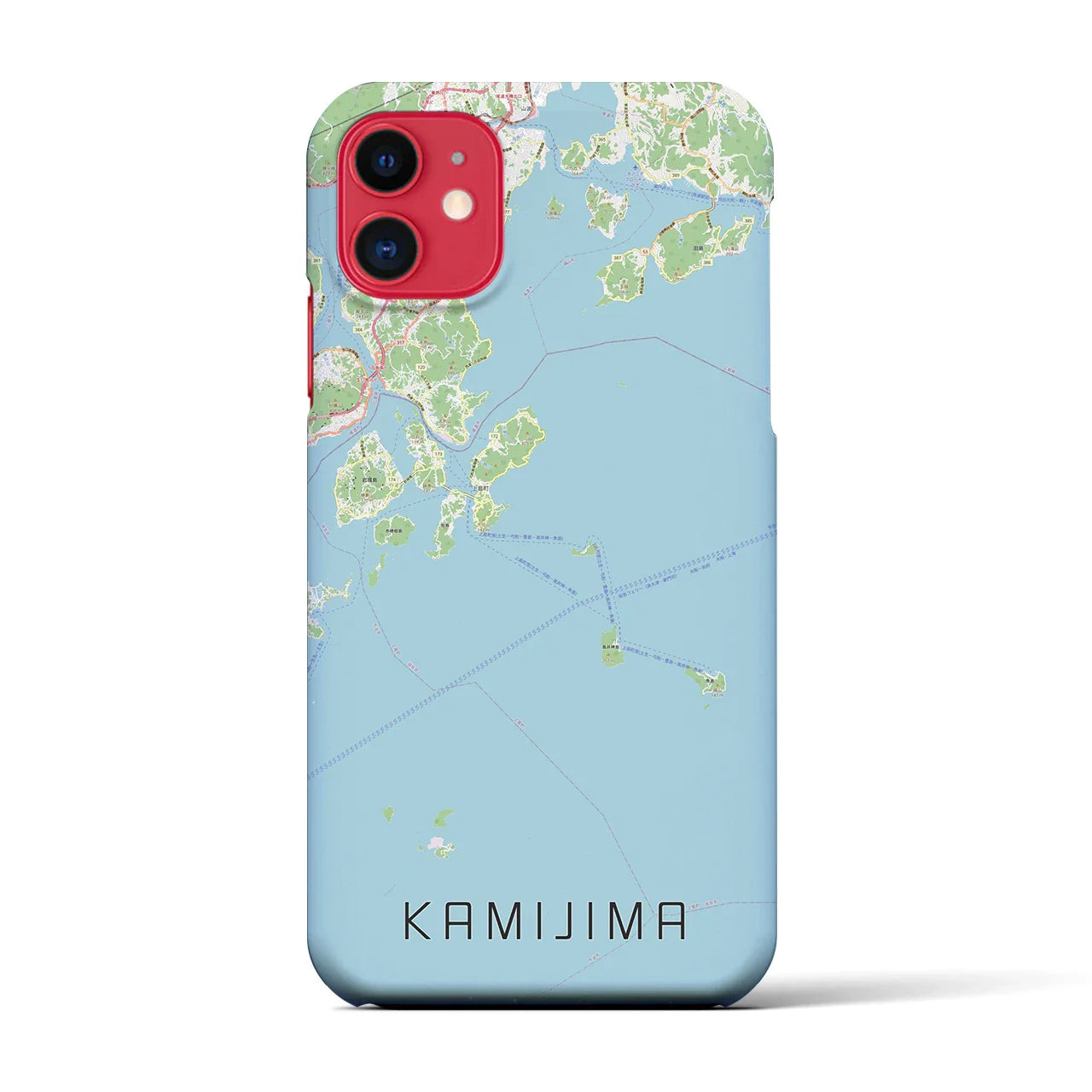 【上島(愛媛県)】地図柄iPhoneケース(バックカバータイプ)