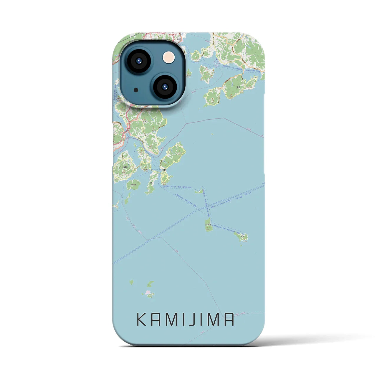 【上島(愛媛県)】地図柄iPhoneケース(バックカバータイプ)
