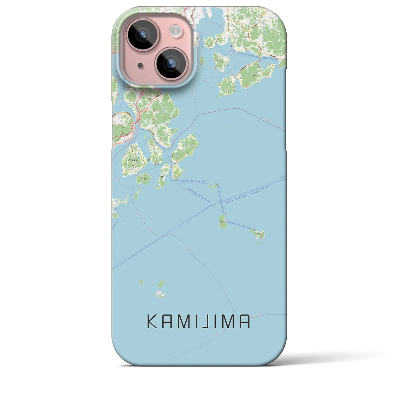 【上島(愛媛県)】地図柄iPhoneケース(バックカバータイプ)