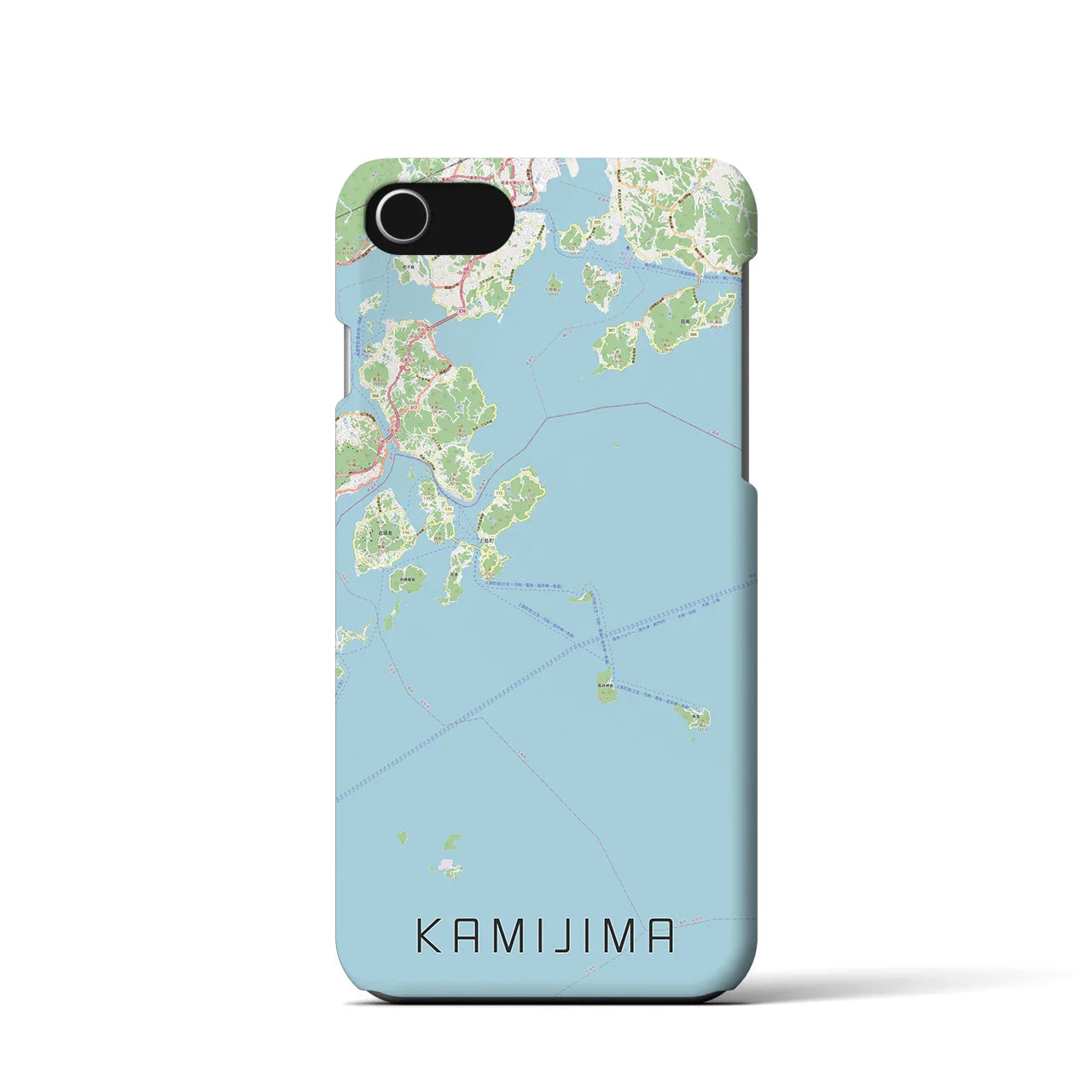 【上島(愛媛県)】地図柄iPhoneケース(バックカバータイプ)