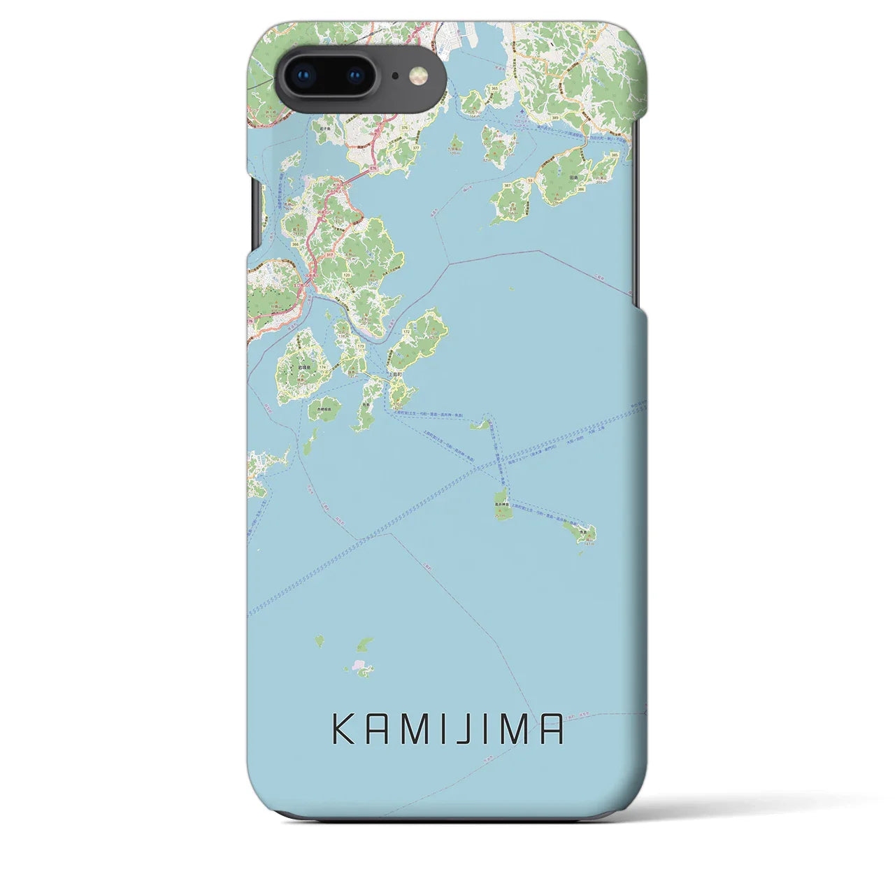 【上島(愛媛県)】地図柄iPhoneケース(バックカバータイプ)