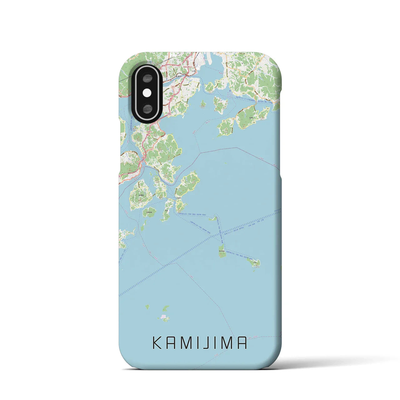 【上島(愛媛県)】地図柄iPhoneケース(バックカバータイプ)