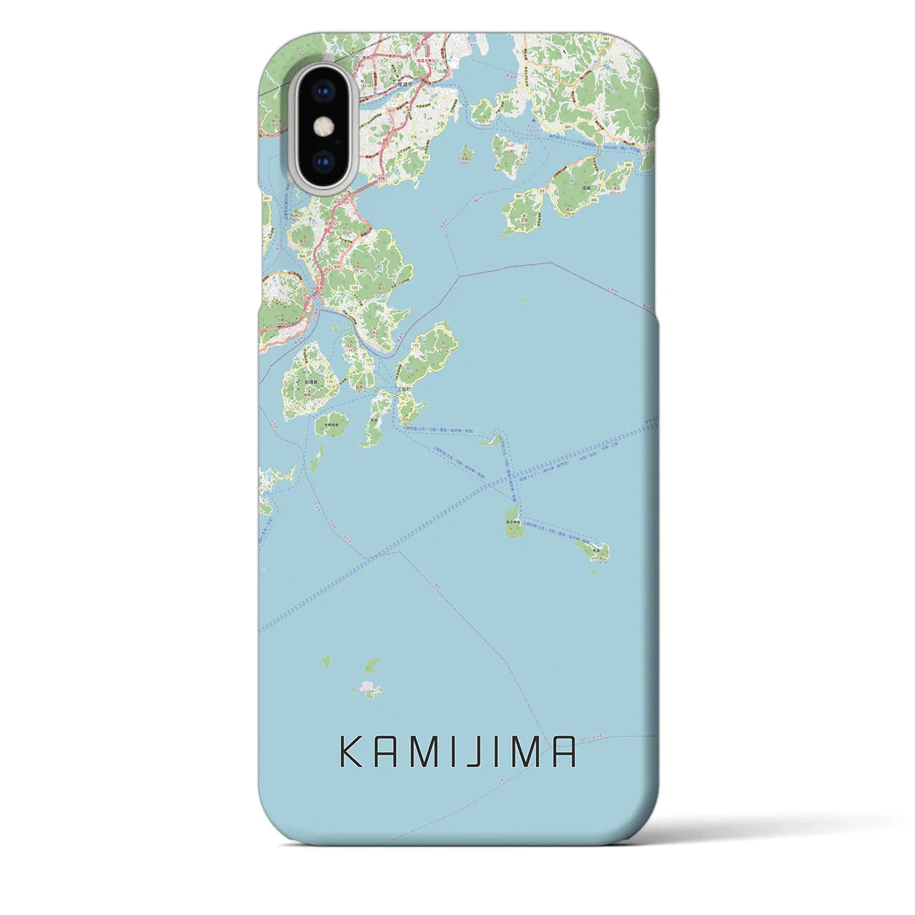 【上島(愛媛県)】地図柄iPhoneケース(バックカバータイプ)