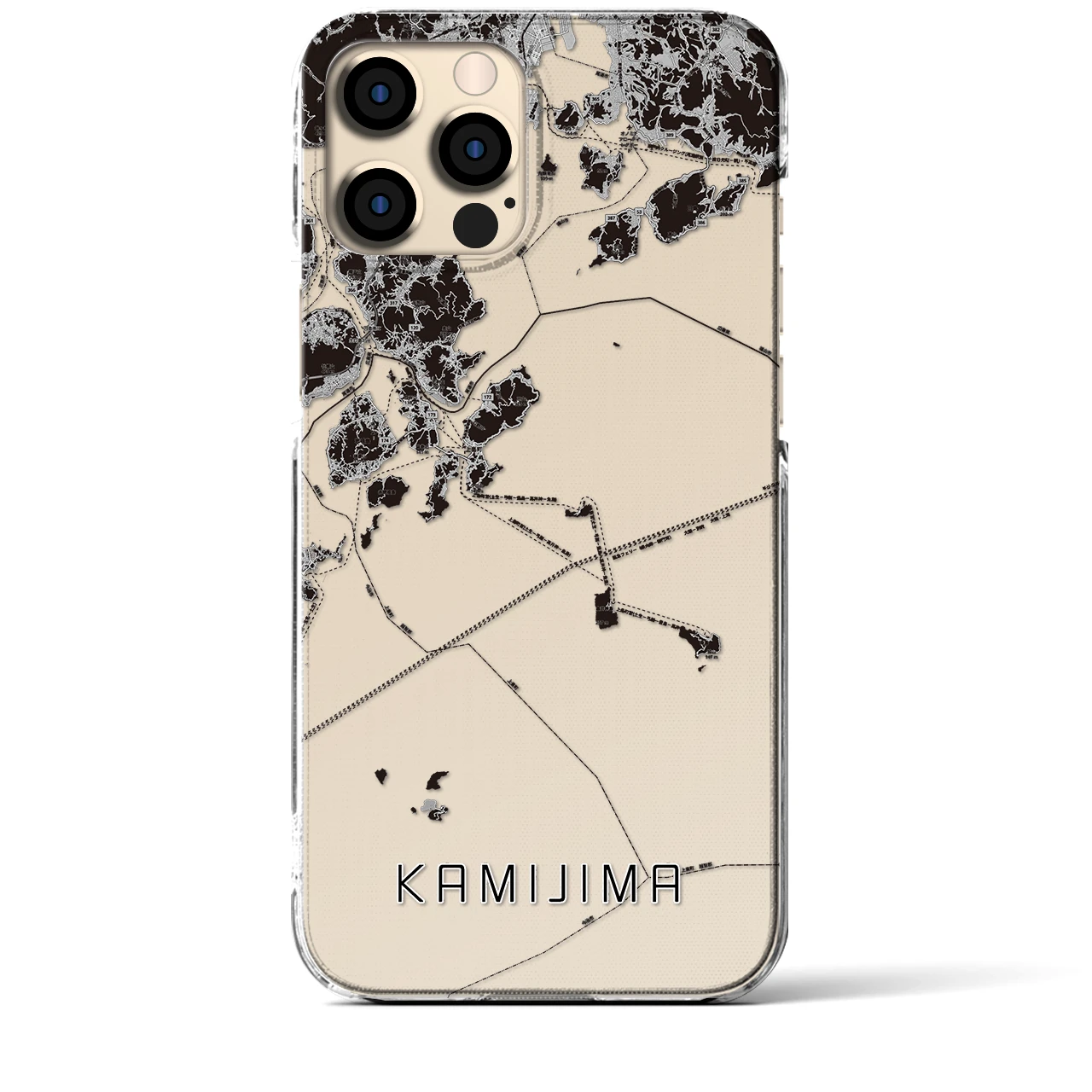 【上島(愛媛県)】地図柄iPhoneケース(クリアタイプ)