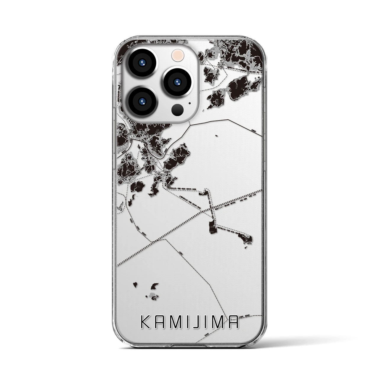 【上島(愛媛県)】地図柄iPhoneケース(クリアタイプ)